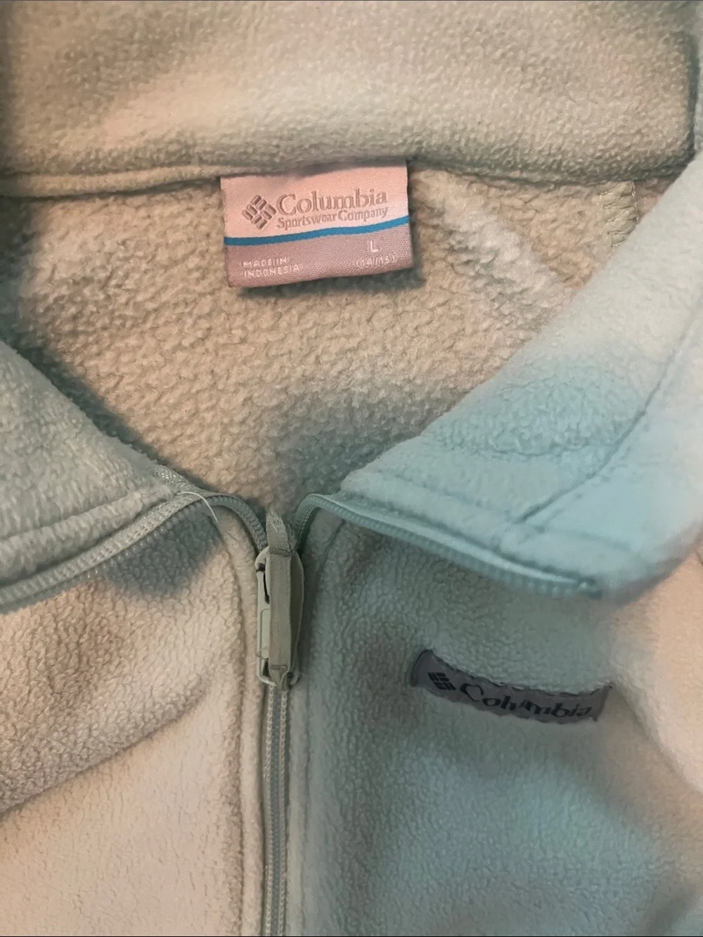 Columbia Mint Green Full-Zip Fleece Jacket